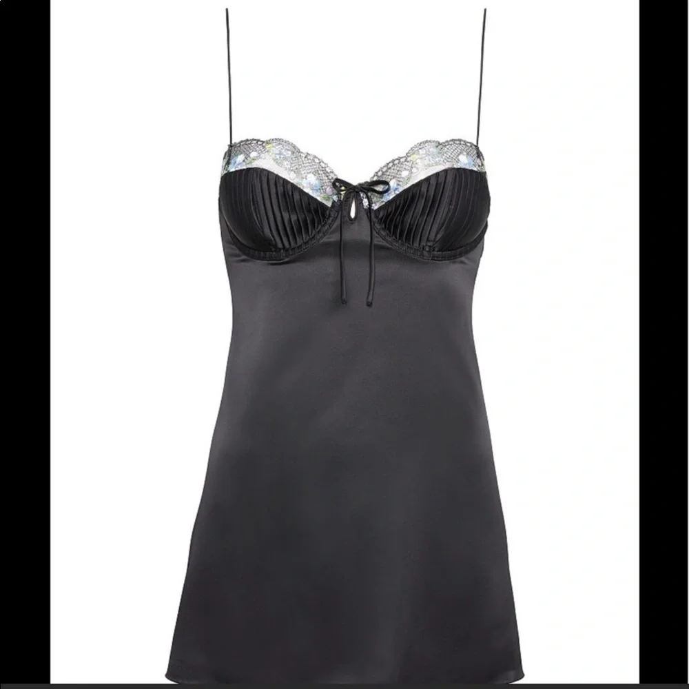 For Love and Lemons Elektra Black Satin Slip Dress - Picture 7 of 10